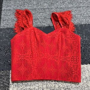 La Femme En Noir Southern Gothic Bustier Top in Red-M